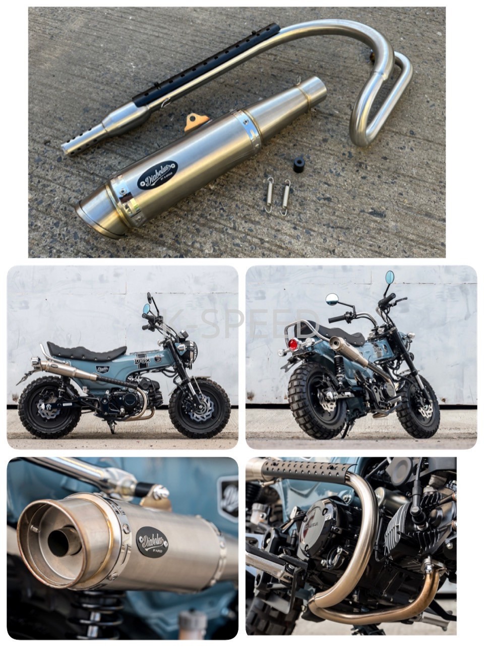 Exhaust Diabolus Full system for Honda Dax125 (with / without Silencer)