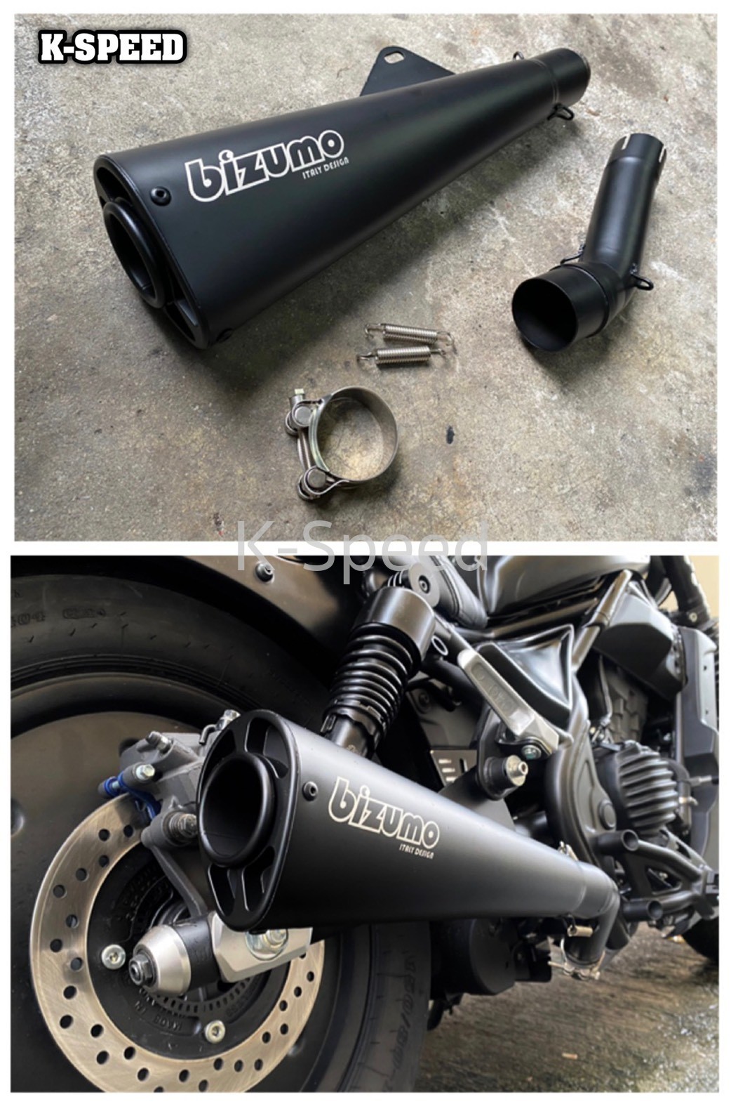 Honda rebel outlet 300 exhaust