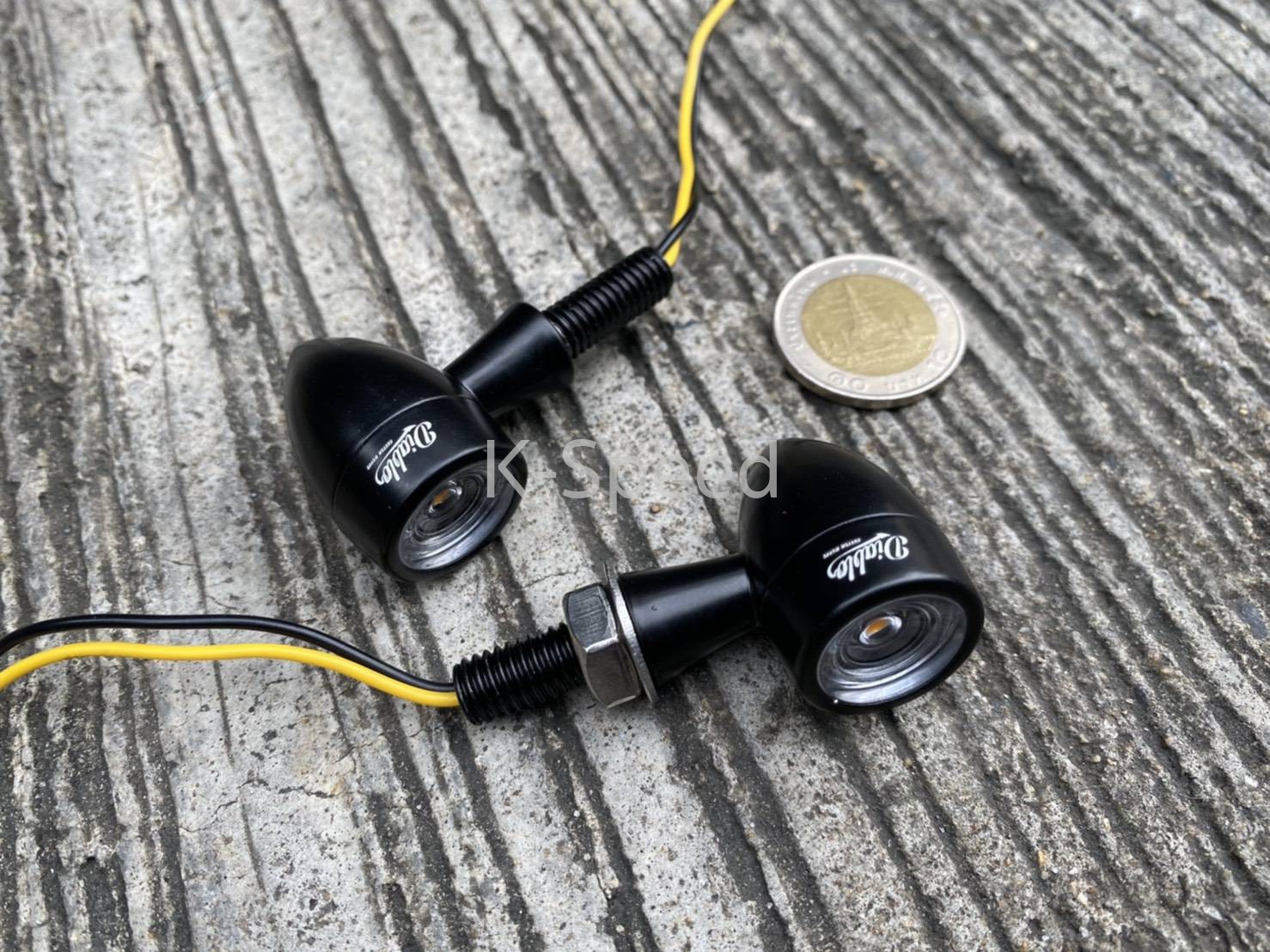 Diablo Decorative turn signal LED Mini black round aluminum material