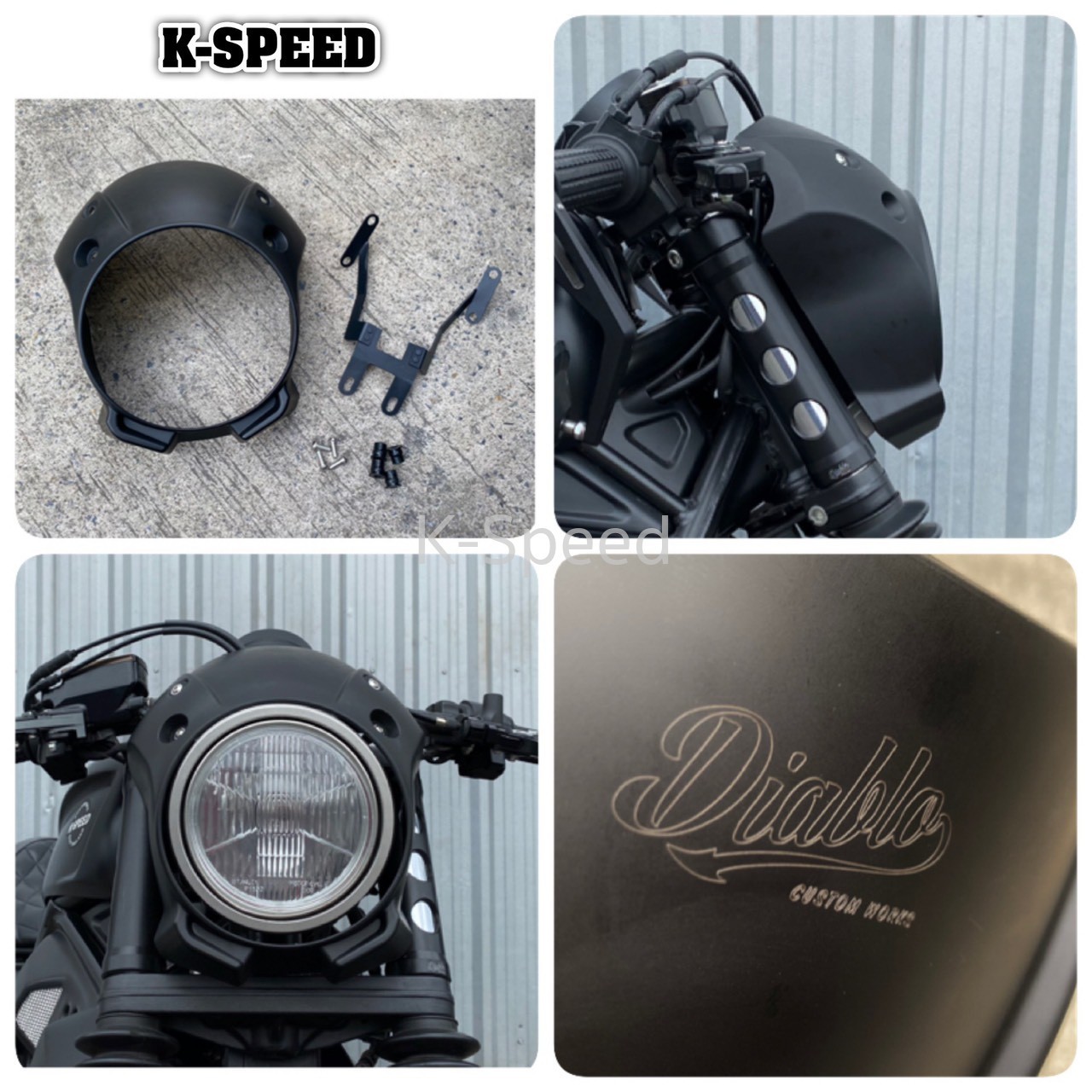 Diablo Headlight cover V2 For Rebel 300 & 500 Year 2017-2019