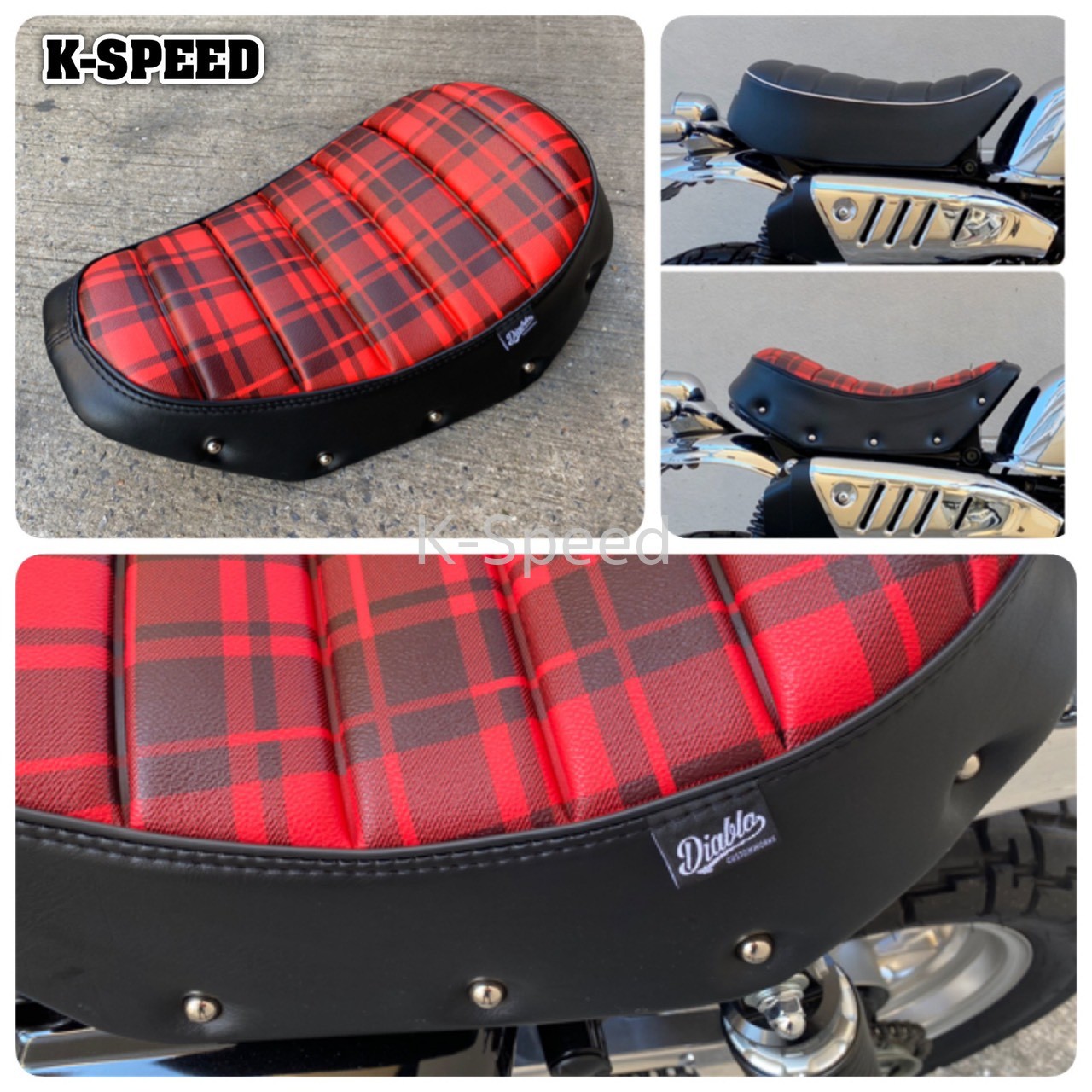 Diablo Low Seat Cushion For Honda Monkey 125 /Scottish pattern