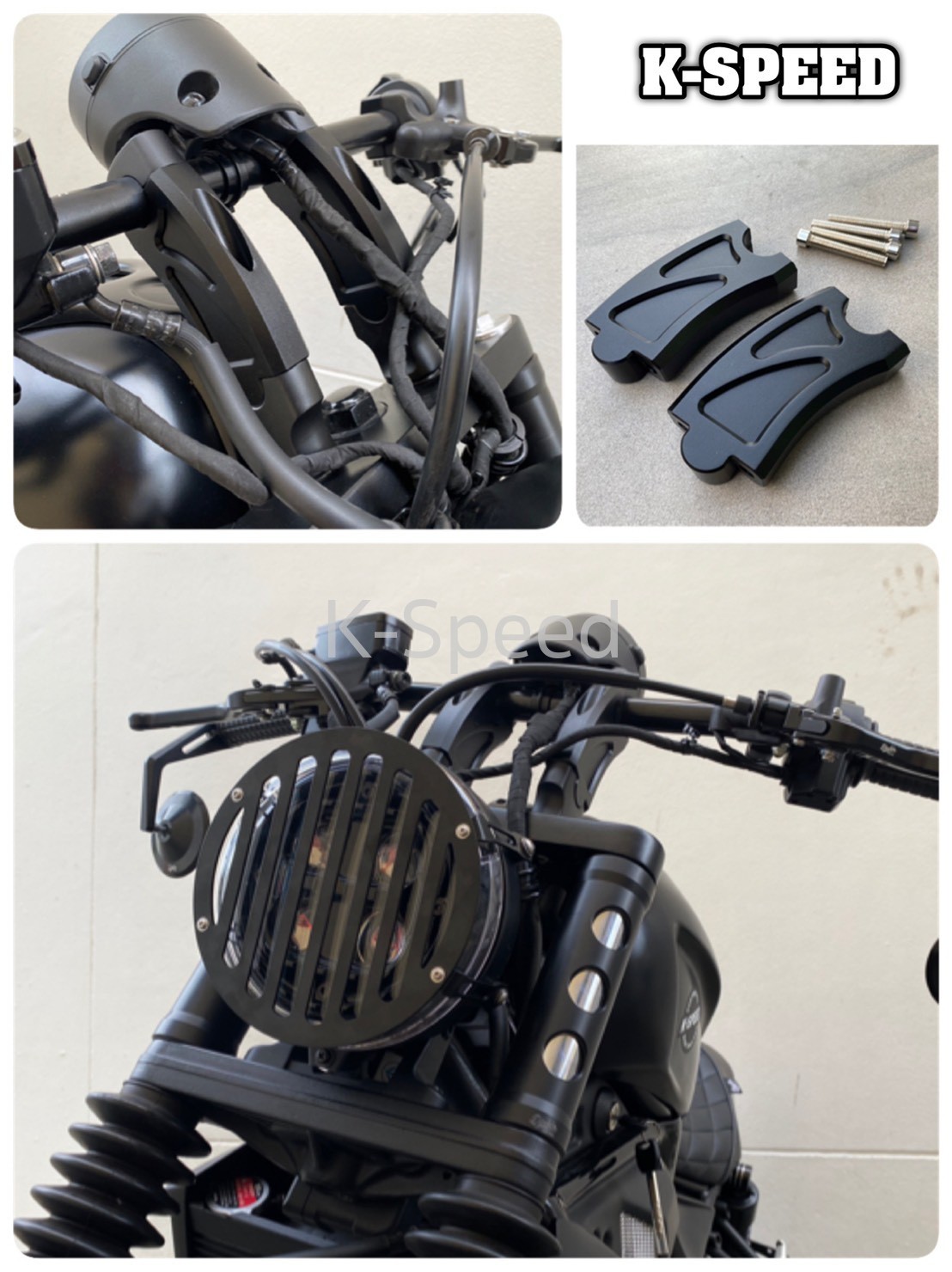 Handlebar Adapter CNC For Rebel 300&500 year 2017-2021