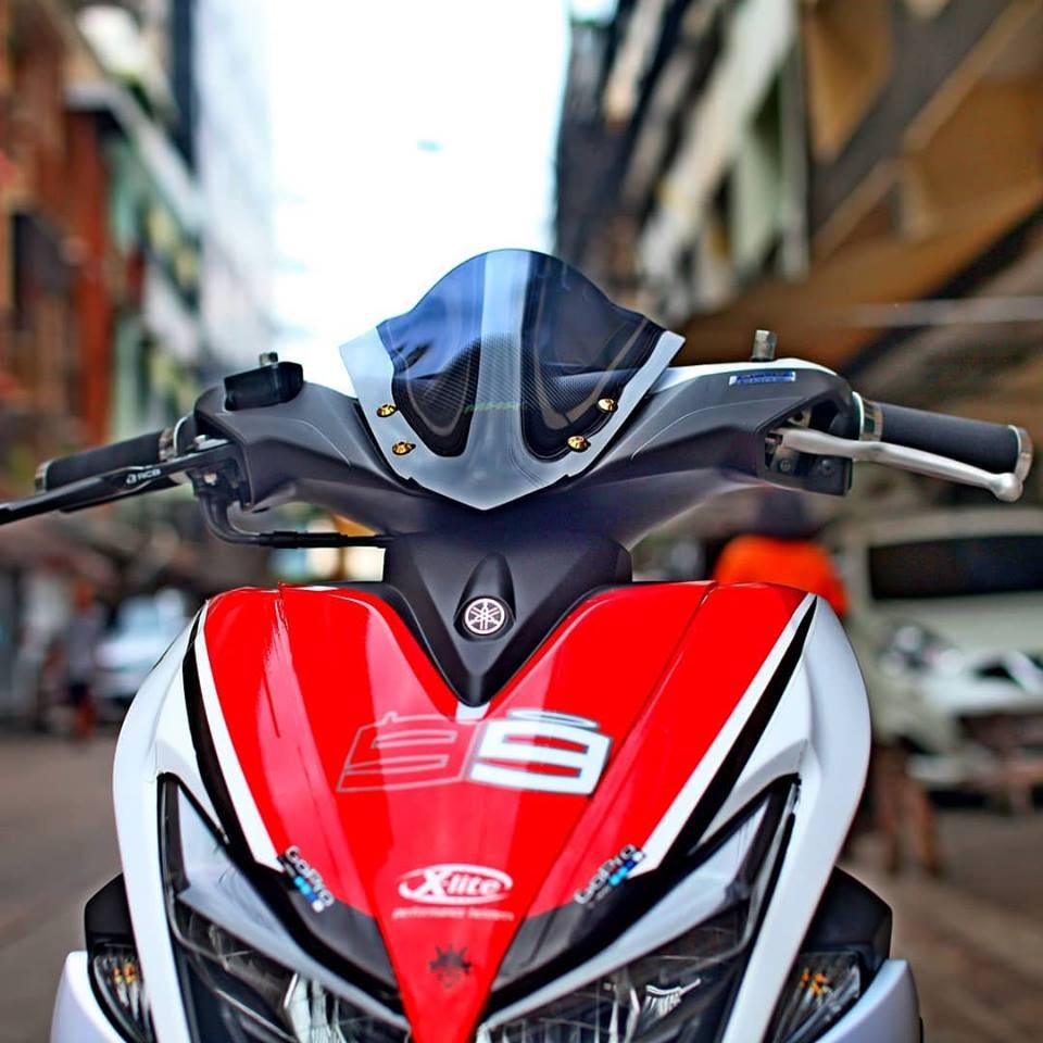 Front shield Yamaha Aerox carbon pattern-SMOKE