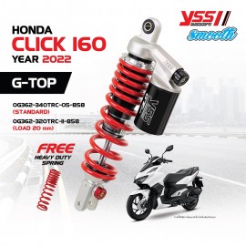 Rear Shock Absorber YSS G-TOP Smooth ( Load 20mm. ) For HONDA CLICK 160  2022