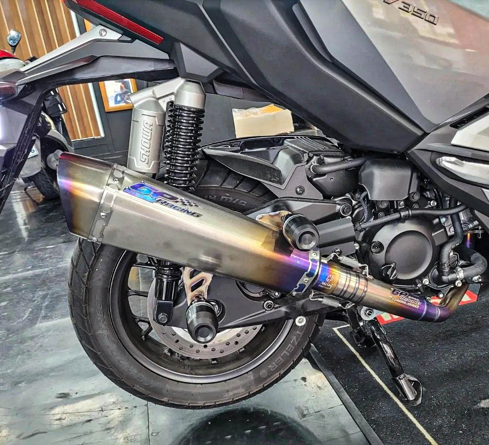 Exhaust Full Titanium GP Racing ( Matte silver color ) For Honda ADV 350