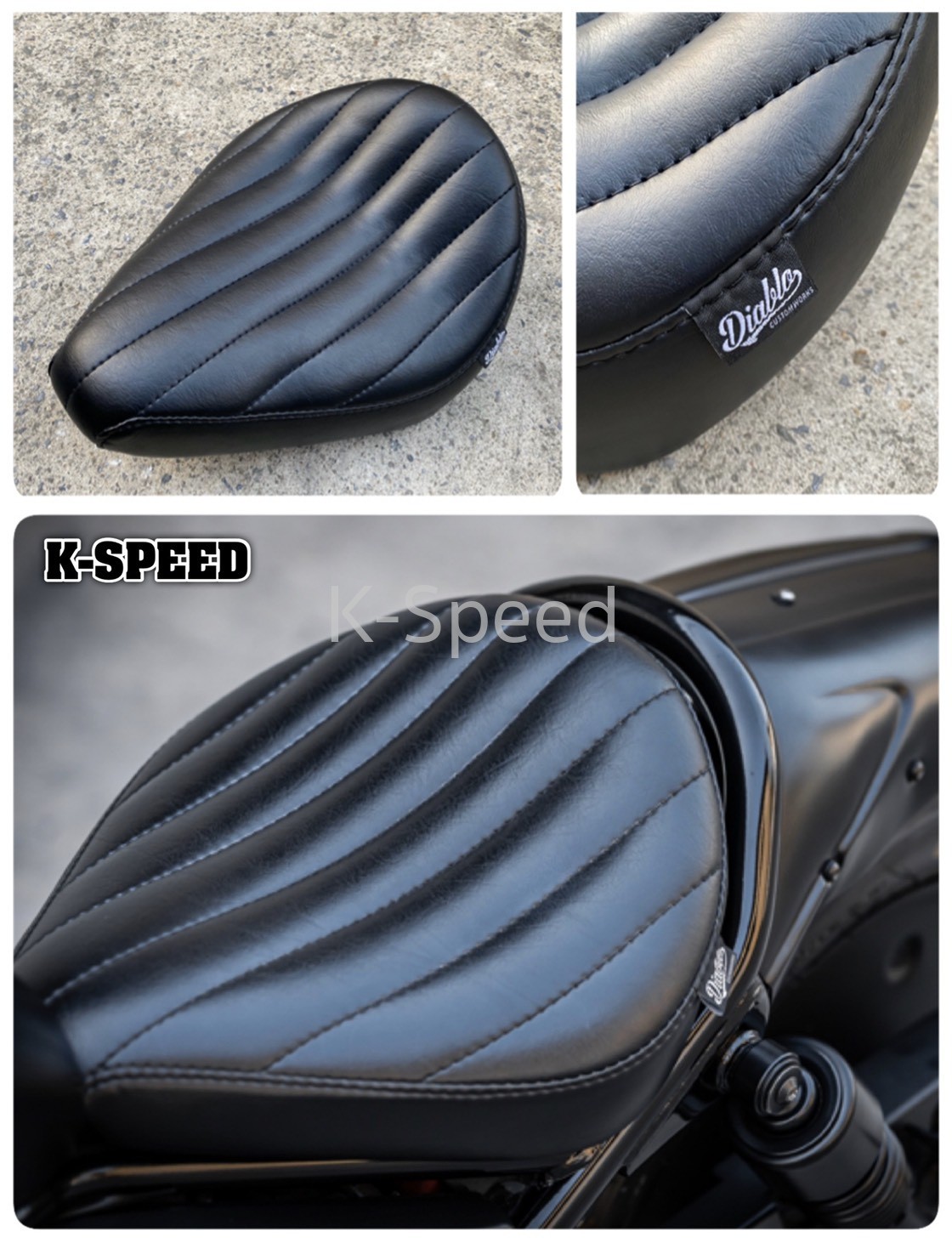 Daiblo Single seat with straight pattern for Rebel 300 & 500