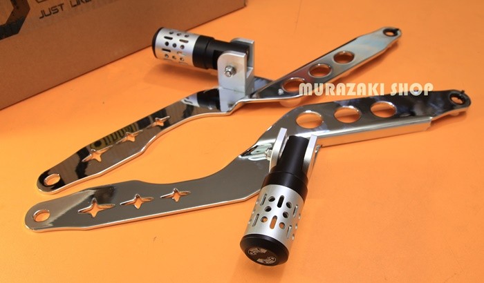 Silver footrest, silver plated, Honda C125 UDOM KARNGCHANG