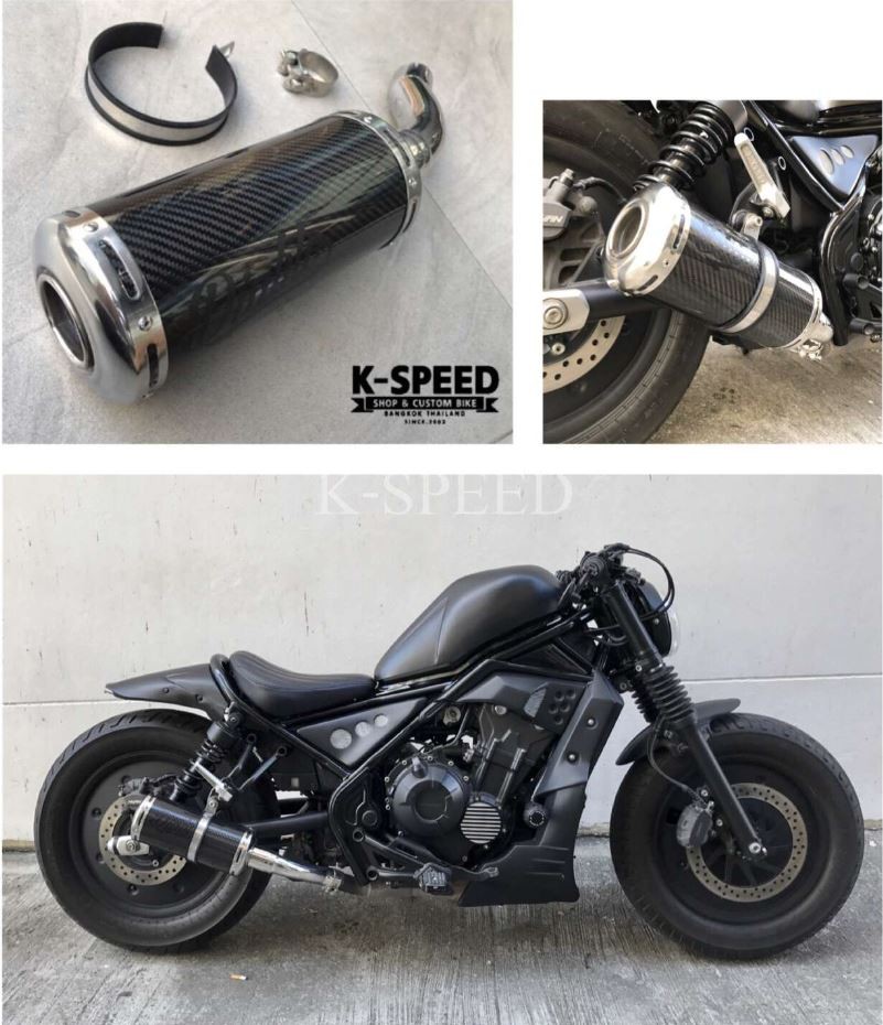 exhaust pipe Bazuka carbon Slip on For Honda Rebel500 