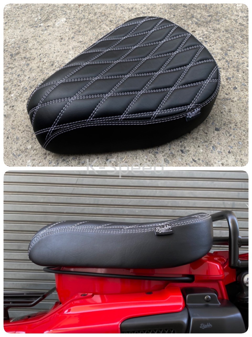 Diablo Seat Cushion Diamond Stripes, for Honda CT125, Year 2020