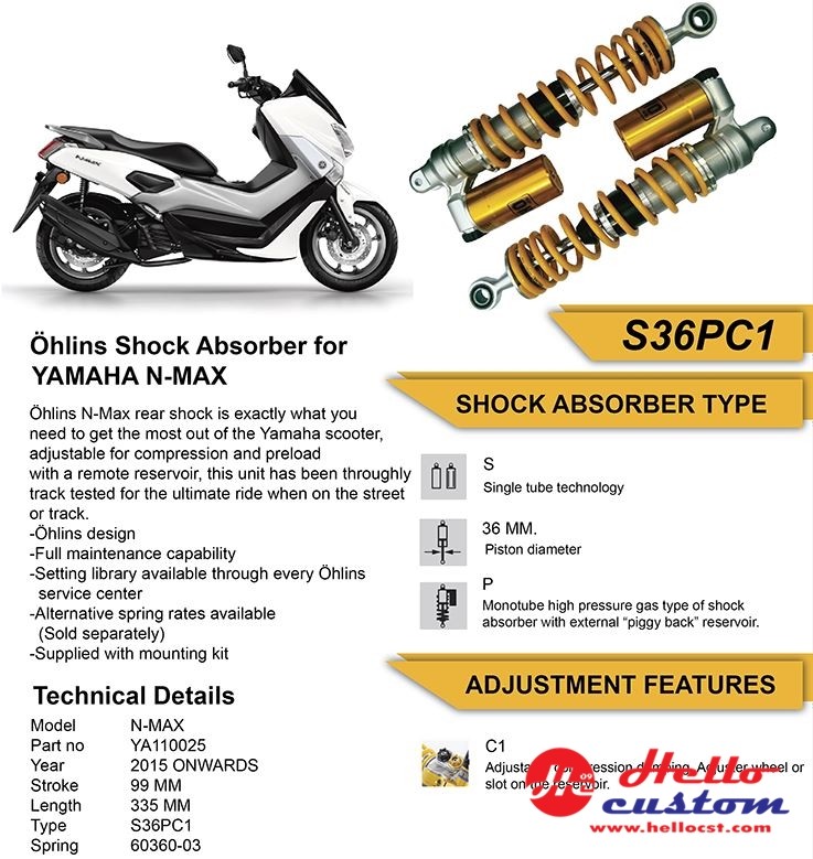 SHOCK ABSORBERS OHLINS YAMAHA N-MAX