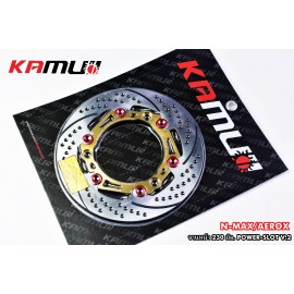 Front Disk Brake 230mm. V.2 KAMUI For Yamaha Nmax/Aerox  (Gold)-RED