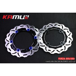 Front And Rear Disc Brake 1 Set KAMUI 256/240 mm. (ฺBlack)  For Honda Forza300 350  ADV350