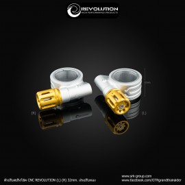 Shock preload adjuster HPA CNC REVOLUTION (32mm) Silver Adjuster Gold For Ohlins 1 Pair (L+R)