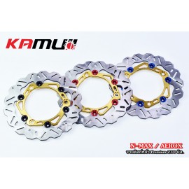 Front Disk Brake 230mm. V.1 KAMUI For Yamaha Nmax/Aerox (Gold)-RED