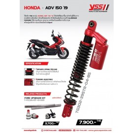 shock YSS TG302-395TR-04-88 HONDA ADV 150 red